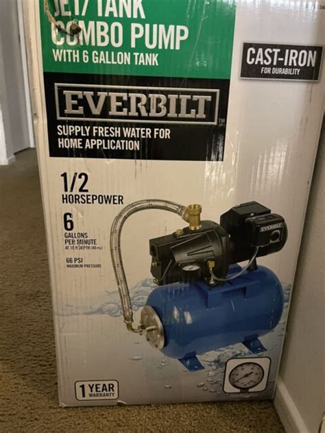 Everbilt AUTOJ100A2 1 2 HP Shallow Well Jet Pump With 6 Gal Tank Fast