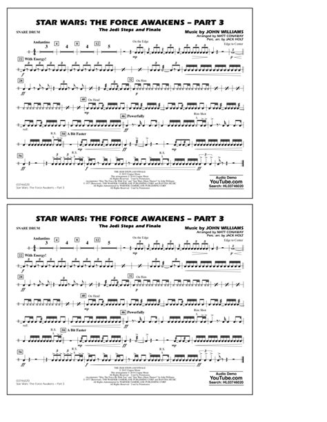 Star Wars The Force Awakens Part 3 Snare Drum By Matt Conaway Percussion Digital Sheet