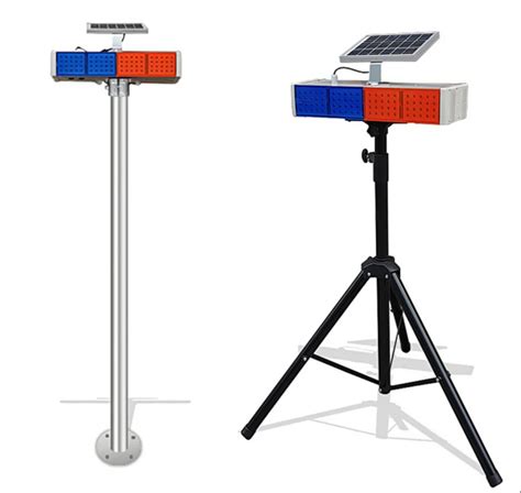 Roadside Red And Blue Strobe Led Construction Signal Solar Charging