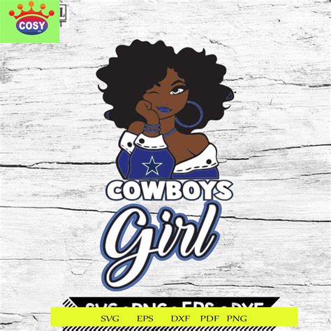 Dallas Cowboys Girl Svg Nfl Svg Cricut File Svg Football Svg Black