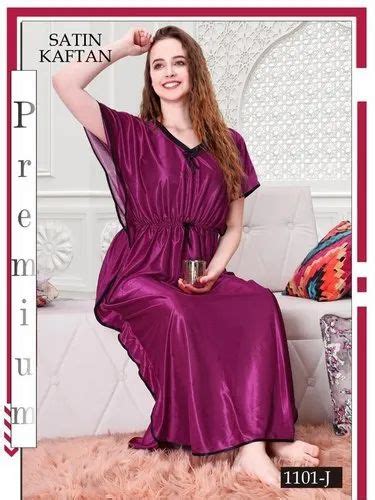 Solid Ladies Satin Kaftan Heavy Nighty Half Sleeve At Rs 129 Piece In Haridwar