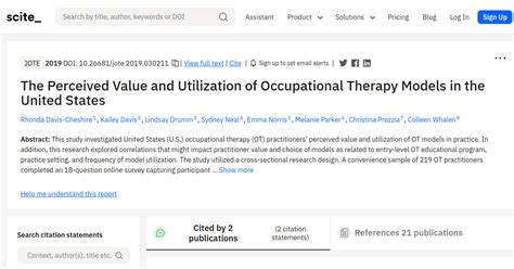 The Perceived Value And Utilization Of Occupational Therapy Models In