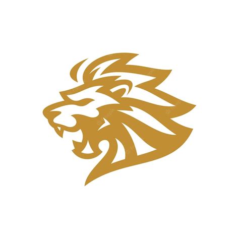 Premium Vector Roaring Lion Line Art Logo Design Lion Head Hair Mane