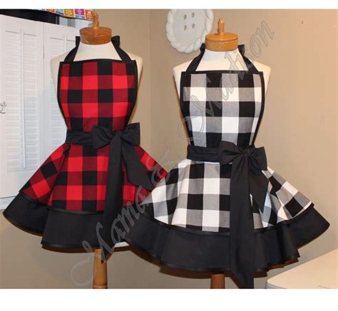 Mamamadison Custom Aprons Buffalo Plaid Now Available In Redblack Or