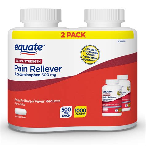 Equate Extra Strength Pain Relief Acetaminophen Caplets Mg