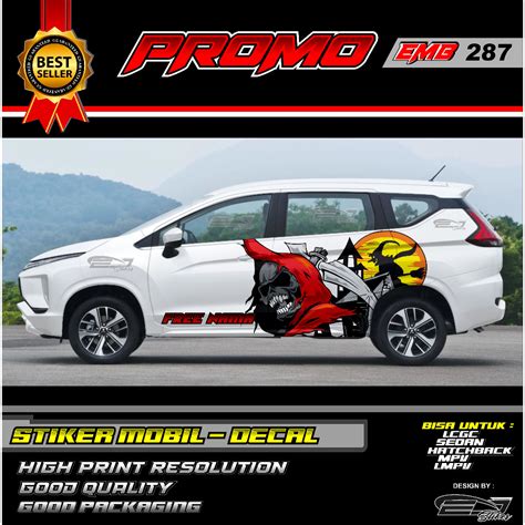 Jual EMB 287 VARIASI STIKER MOBIL SPORTY PAJERO FORTUNER NEW PANTHER