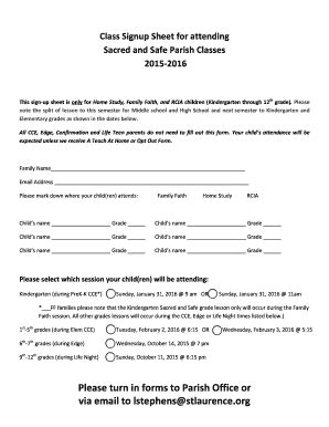 Class Sign Up Sheet Forms And Templates Fillable Printable Samples