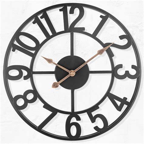 14 Inch Farmhouse Wall Clocks For Living Room Decor Silent Analog Battery Operated