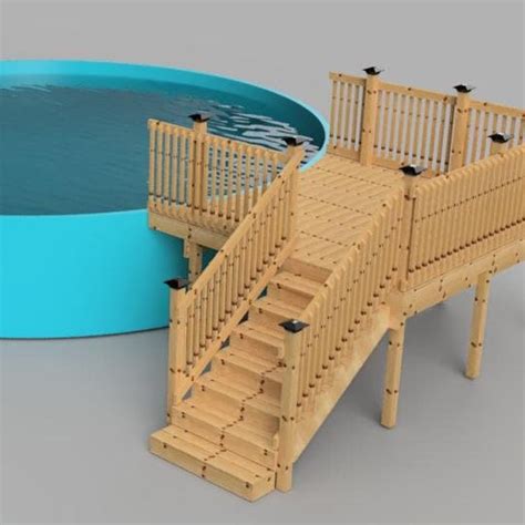 24 Round Pool Deck Plans Etsy