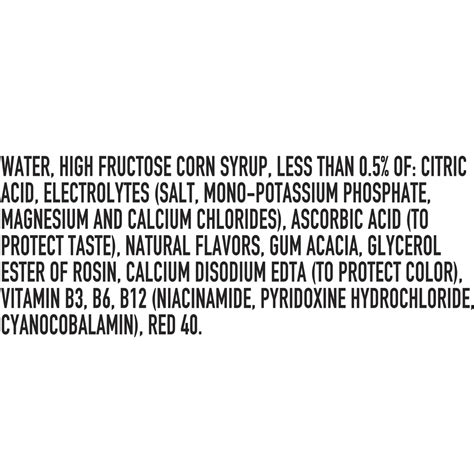 Powerade Strawberry Lemonade Sports Drink Ingredients