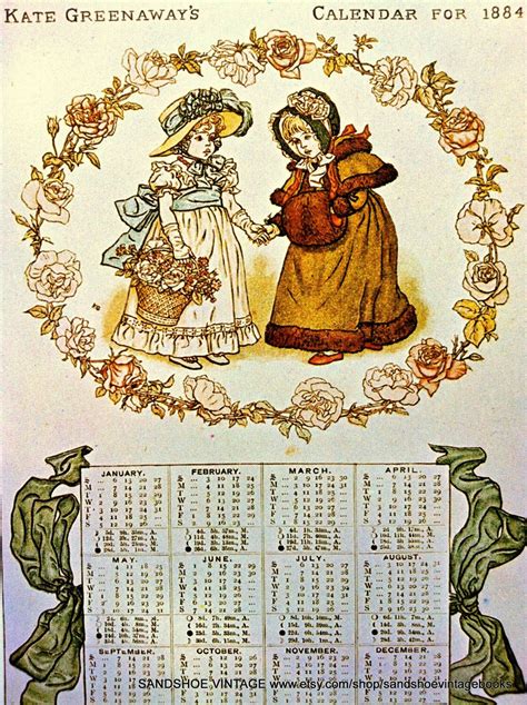 1800s CALENDAR KATE GREENAWAY Print Ideal for Framing | Etsy