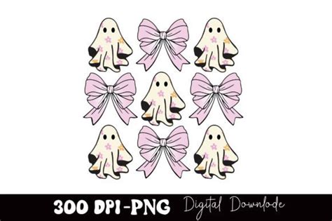 Coquette Halloween Ghost Pink Bow PNG Graphic By BlackCraft Creative