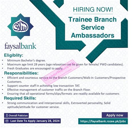 Latest Faysal Bank Jobs 2024 Online Apply Faysalbank