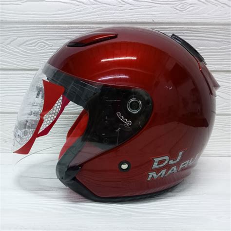 Jual Helm Kyt Djmaru Dj Maru Solid Polos Red Maroon M Kota