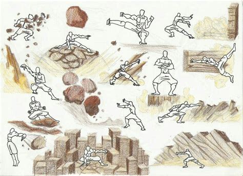 Earth Bending Drawing Poses Drawings Concept Art Characters