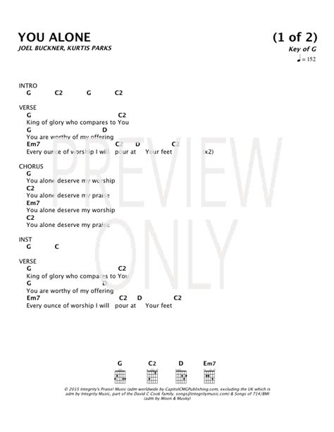 You Alone Lead Sheet Lyrics And Chords Ncc Worship Worshiphouse Media