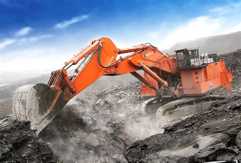 Orange Excavator Construction Vehicles Rock Excavator Hd Wallpaper