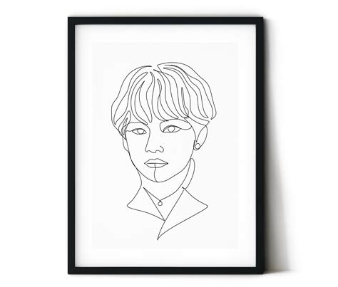 Bts Jimin Posterone Line Kpop Digital Print Bts Fan Art Park Jimin