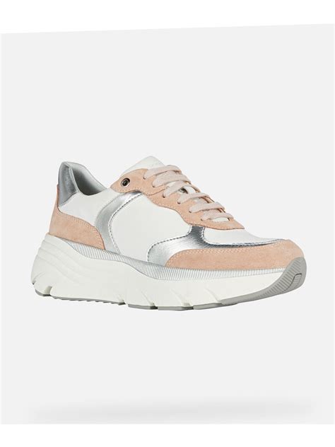 Sneakers Da Donna Geox Diamanta Bianco Beige D Ufa C Z Z