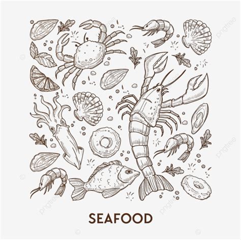 Shrimp Prawn Seafood Vector Design Images Seafood Sketches Fish Crab