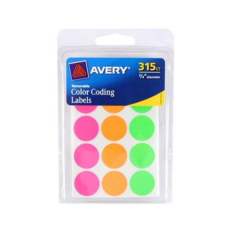 Removable Color Coding Labels, Assorted Neon Colors, 315 Stickers | Mardel