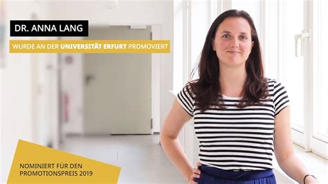 Nominierung für den Promotionspreis 2019 Dr Anna Lang Universität