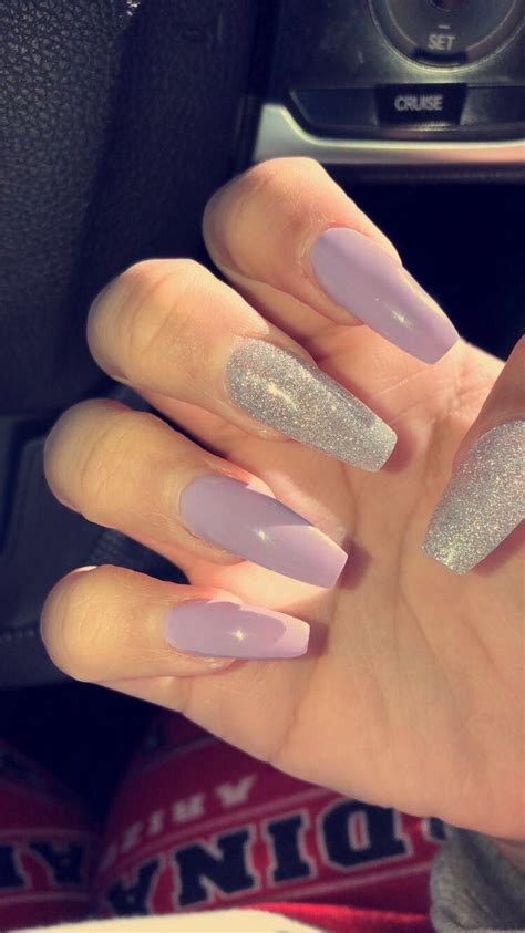 Lavender coffin acrylic nails Lavendel nägel Acrylic nails natural