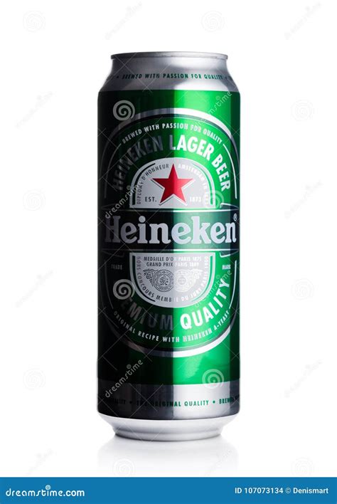 London Uk January Aluminium Can Of Heineken Lager Beer On