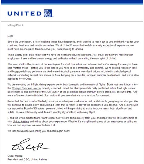 And An Email From The CEO Of United..... | LoyaltyLobby