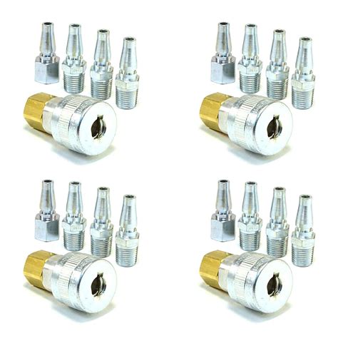 Schrader Twist Lock Quick Coupler Air Hose Connector Fittings 14 Npt Plug Kit Ebay