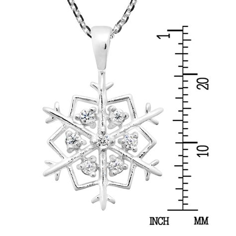 Sparkling Snowflake Cubic Zirconia Sterling Silver Necklace