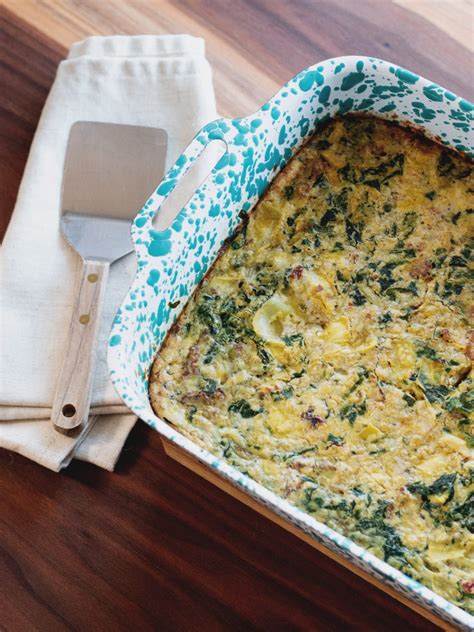 Italian Breakfast Casserole with Artichokes and Spinach