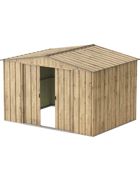 Abri de Jardin métal Imitation Bois 7 79 m² kit ancrage Abri Métal