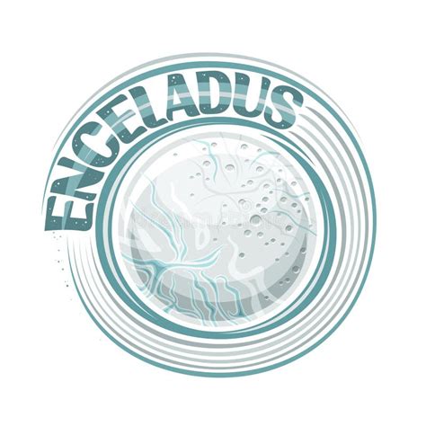 Vector Logo For Enceladus Moon Stock Vector Illustration Of Moon