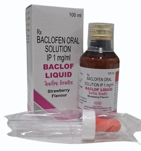 Baclof Liquid Baclofen Oral Solution Ip 1mg Syrup At Rs 175 Bottle Dry Syrup In Mumbai Id