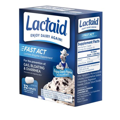 Lactaid Fast Act Lactose Intolerance Relief Caplets With Lactase Enzyme