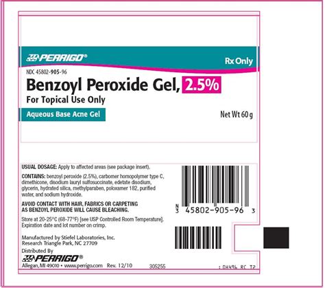 Perrigo Benzoyl Peroxide Gel: Package Insert / Prescribing Info