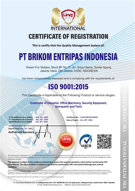 Sertifikat ISO 9001 2015