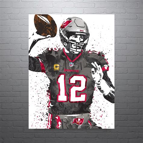 Tom Brady Tampa Bay Bucs Football Art Poster Free Us Shipping Etsy