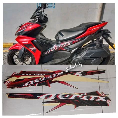 Merah Striping Lis Yamaha Aerox Vva Connected Red Shopee