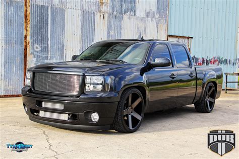 Slammed Gmc Sierra With 24 Dub Baller Wheels Wheelhero