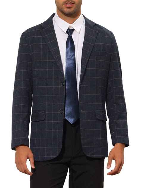 Lars Amadeus Men S Plaid Blazer Casual Slim Fit Two Button Checked Suit