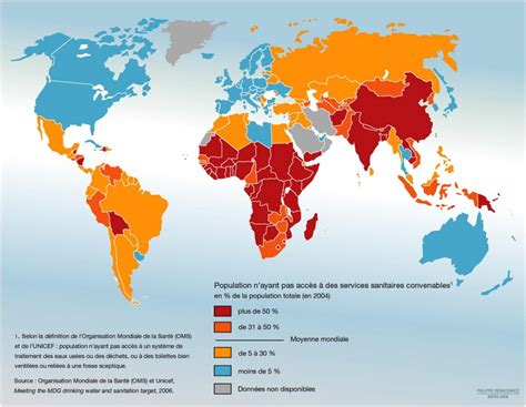 Population N Ayant Pas Accès à Des Services Sanitaires Convenables Par Philippe Rekacewicz Le