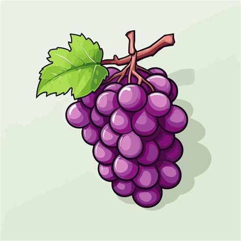 Un Dessin D Un Raisin Violet Avec Une Feuille Verte Sur Le Dessus