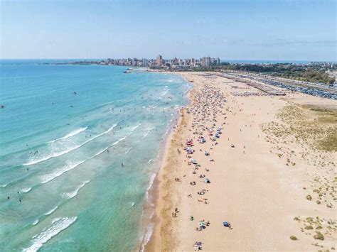 Aerial view of Tyre beach. Tyre, Lebanon stock photo