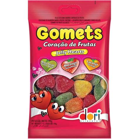 Bala de Goma Dori Gomets Coração Frutas Pacote 150g Loja Filial