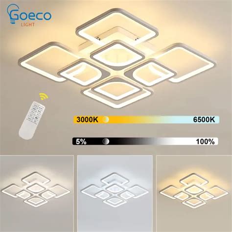 80W PLAFONNIER LED Dimmable 8 Têtes Lampe Suspendu Télécommande