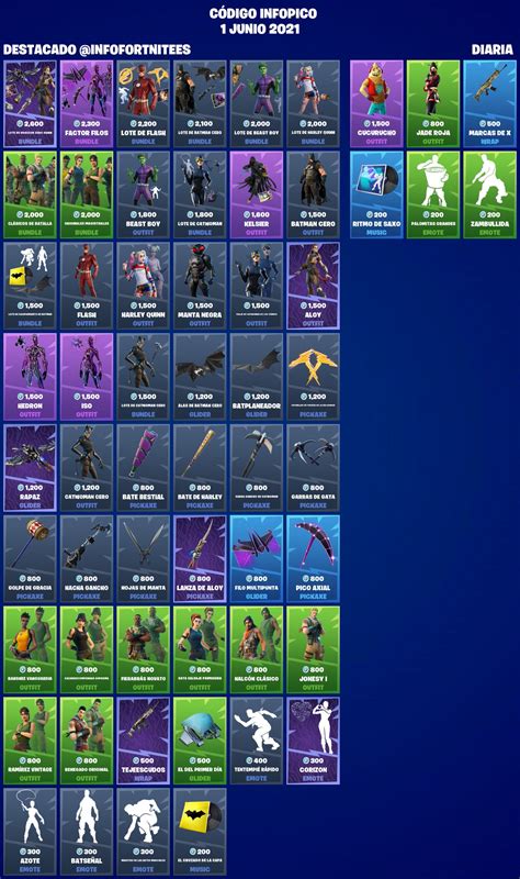 ⛏infopico Fortnite⛏ On Twitter Tienda De Fortnite Del 1 Junio 2021 ⭐