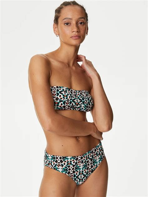 Buy Marks And Spencer Printed Padded Bandeau Bikini Top Swim Tops For