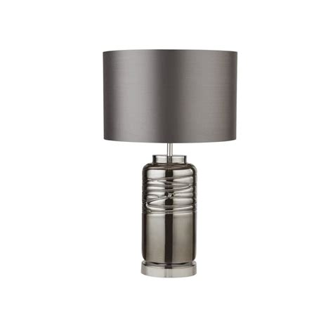 Searchlight Lighting 8737sm Single Light Glass Table Lamp In Smoked Grey Finish Complete With